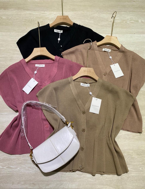 MATINEE V-Neck Button Down Knitted Tops